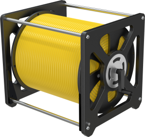 Underwater ROV accessory, a compact size manual cable reel with 8-pole slip ring.