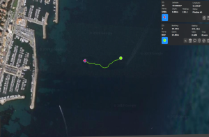 City map displaying a boat on the water, accompanied by Seatrac Data for enhanced maritime navigation.