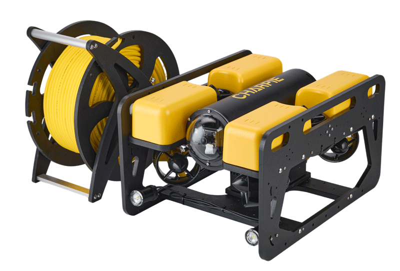 Surface-powered Underwater ROV with 220VAC system for unlimited endurance and continuous long-duration outdoor operations,Three Quarter View